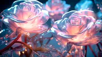 Free photo close up on glass roses