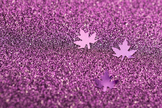 Close up on glittering purple fabric