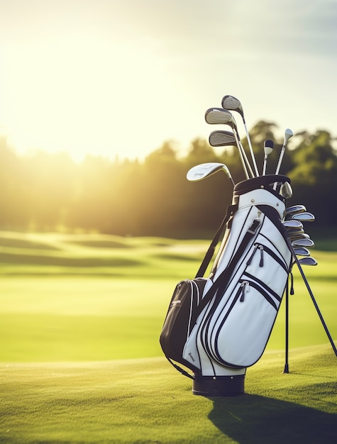 Free Photo close up on golf clubs set