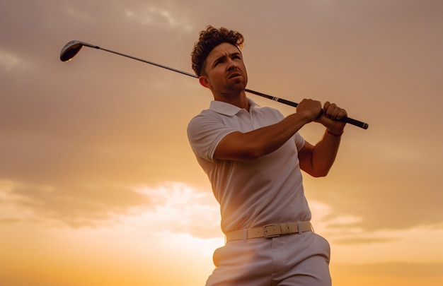 Free photo close up on golf player