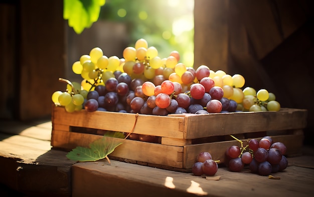 Close up on grapes seasonal fruit for winter