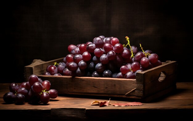 Close up on grapes seasonal fruits for winter