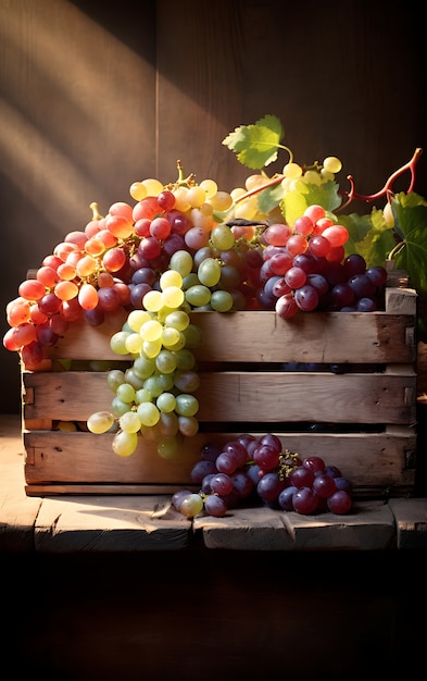 Free photo close up on grapes seasonal fruits for winter