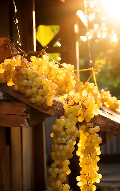 Close up on grapes seasonal fruits for winter