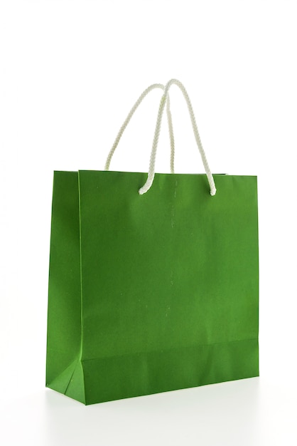 Close-up of green shopping bag