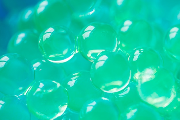 Close up of green tapioca bubbles with effect