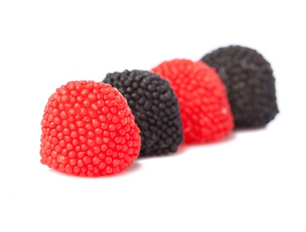 Close-up of gummy blackberries