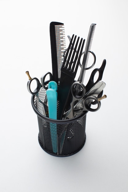 Close up of hairdressing supplies