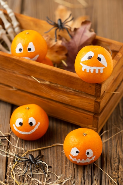 Free Photo close-up halloween pumpkins concept