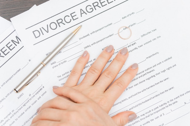 Close-up hands with documents