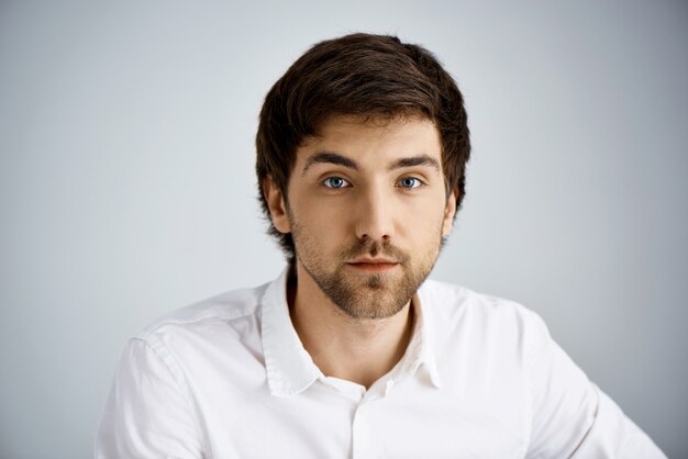 Close-up handsome bearded businessman