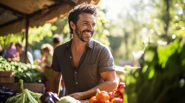 Close up on handsome man smiling