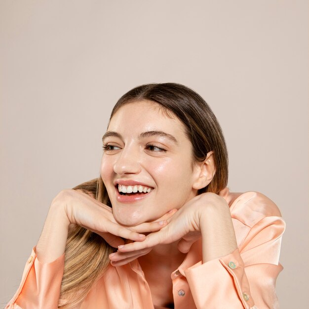 Close up happy woman portrait