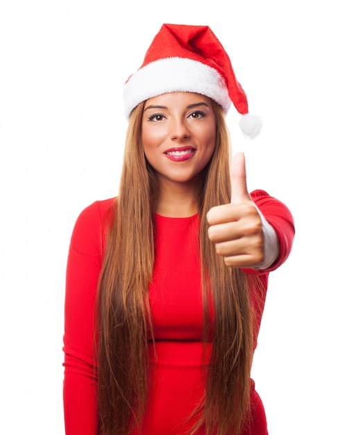 Free photo close-up of happy woman with thumbs up