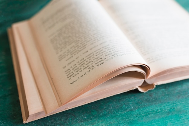 Close up of an hardcover open book