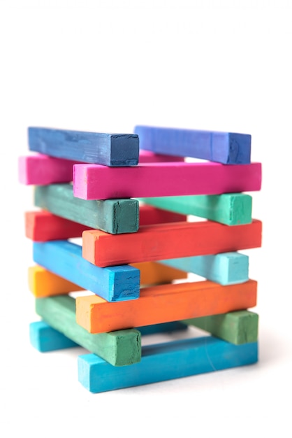 Close up of hight colorful chalks tower