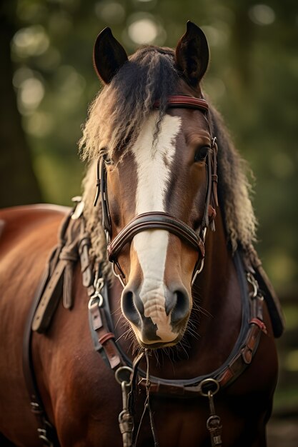 Close up on horse outdoors