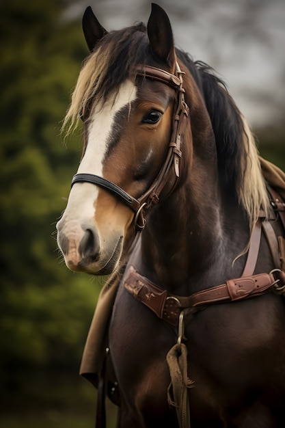 Close up on horse outdoors 