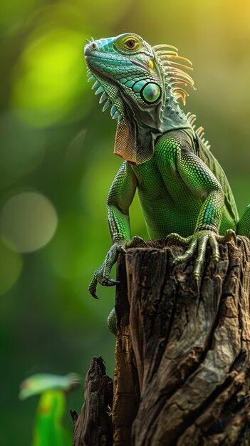 Close up iguana in nature