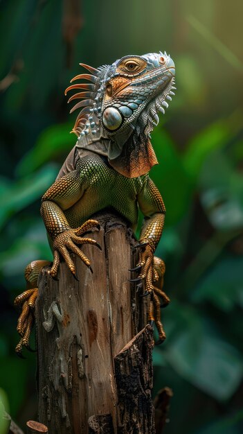 Close up iguana in nature