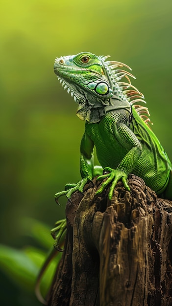 Free photo close up iguana in nature