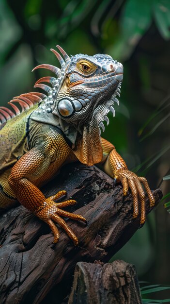 Close up iguana in nature