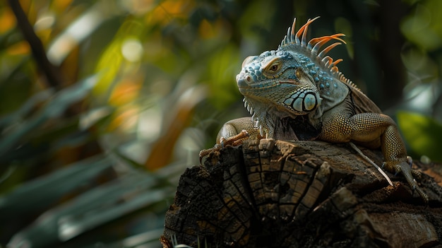 Close up iguana in nature