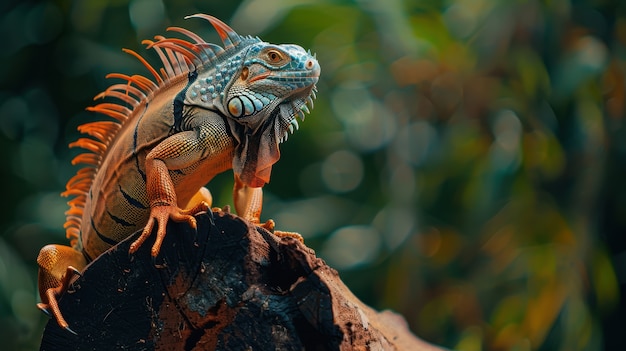 Close up iguana in nature