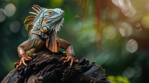 Close up iguana in nature