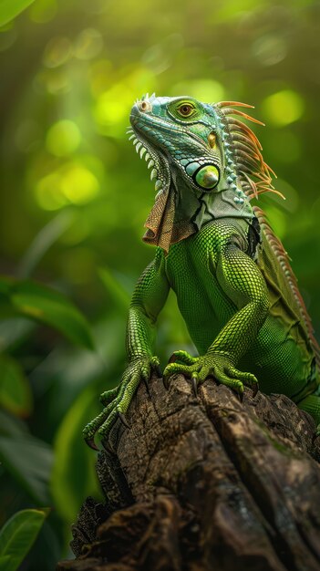 Close up iguana in nature