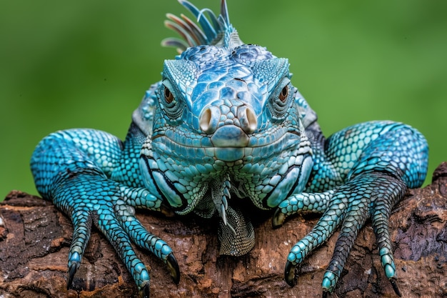 Free Photo close up iguana in nature