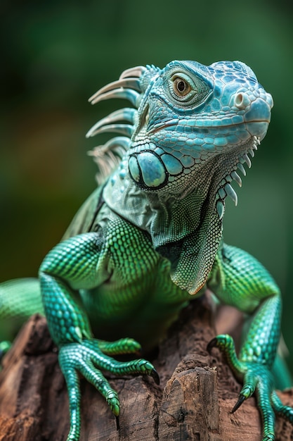 Free photo close up iguana in nature