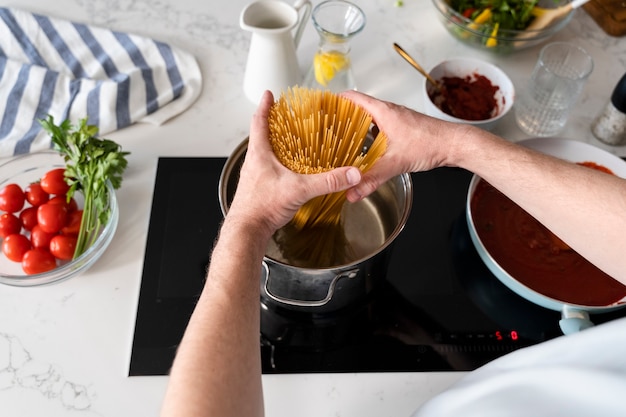 Close up on ingredients used for cooking