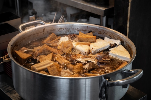 Close up on japanese street food