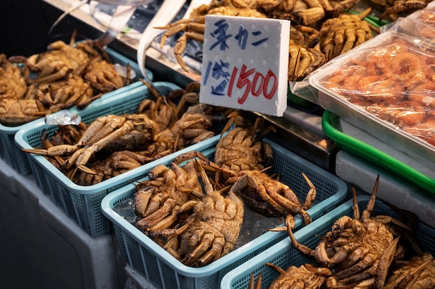 Close up on japanese street food