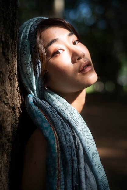 Free Photo close up japanese woman posing