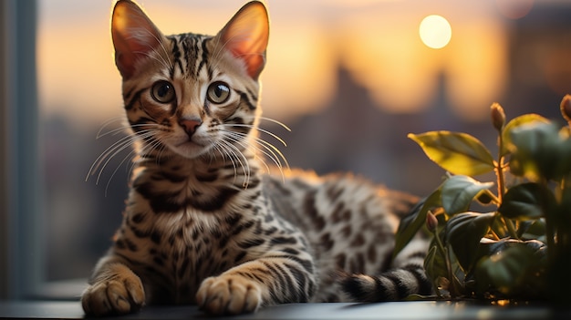 Free Photo close up on kitten by the window