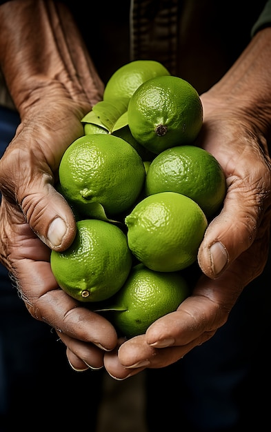 Close up on lime seasonal fruit for winter