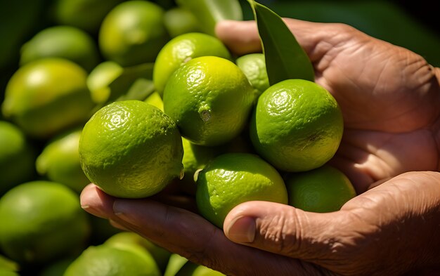 Close up on lime seasonal fruit for winter