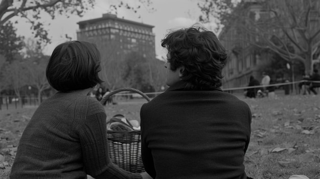 Close up lovely couple enjoying picnic