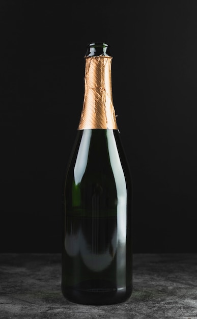 Free photo close-up luxury champagne bottle