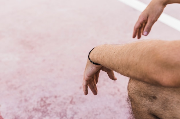 Free Photo close-up of a male hand in court