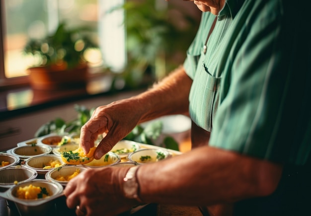 Free Photo close up on man cooking