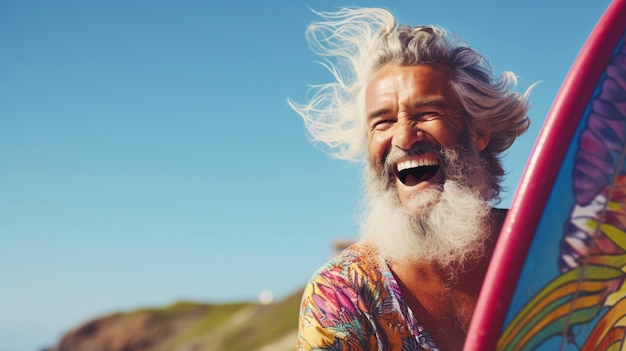 Close up on man smiling by the sea