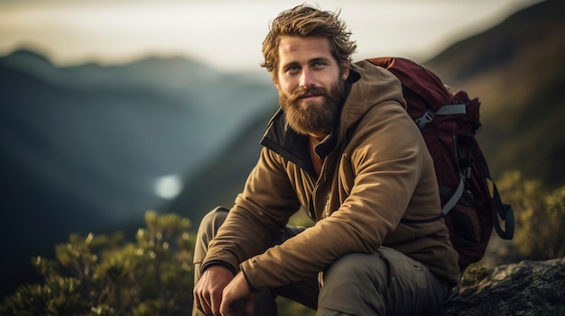 Close up on man smiling in the nature