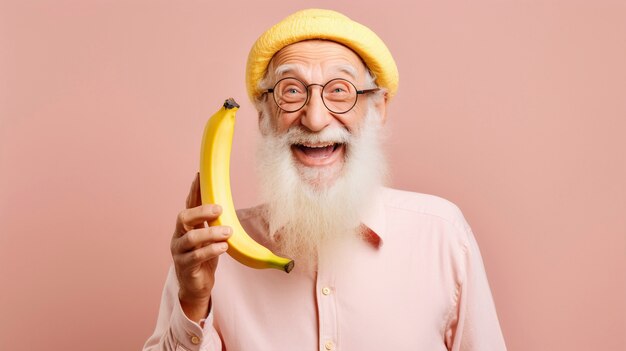 Close up on man with bananas