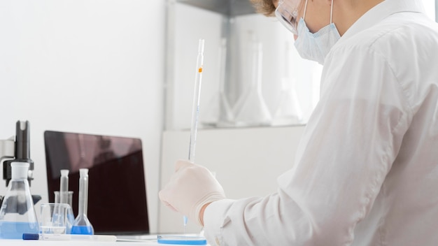 Close-up man working in lab