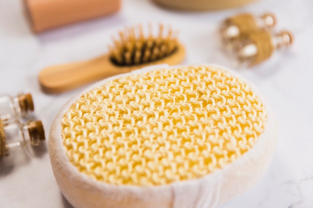 Free Photo close-up of massage sponge