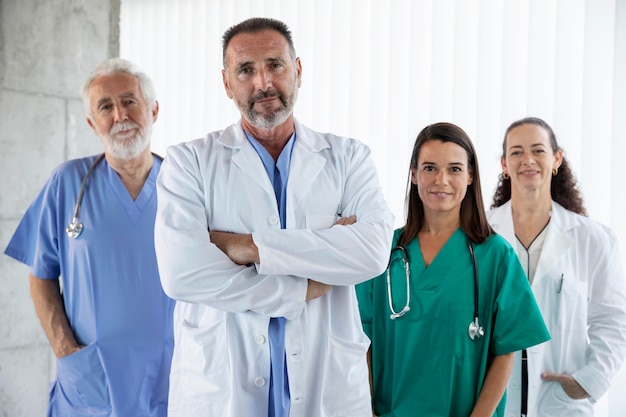 Free photo close up on medical team ready for work