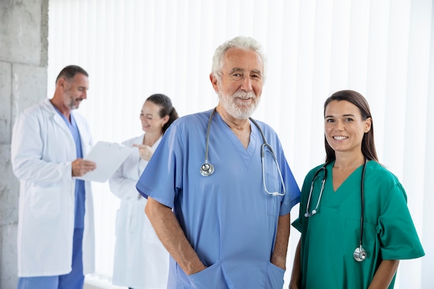 Free photo close up on medical team ready for work